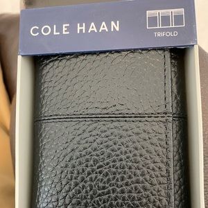 Cole Haan Mens Trifold Black Wallet